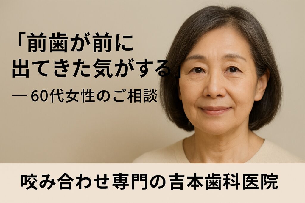 香川県高松市の咬み合わせ専門・吉本歯科医院|前歯が前に出てきた60代女性のご相談