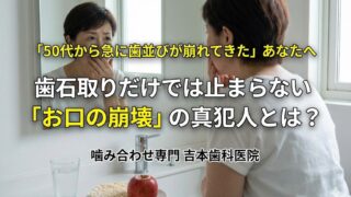 歯がしみる・硬いものが痛い・ブリッジがグラグラ…実は“噛み合わせ”が原因のことが多いのをご存じですか？