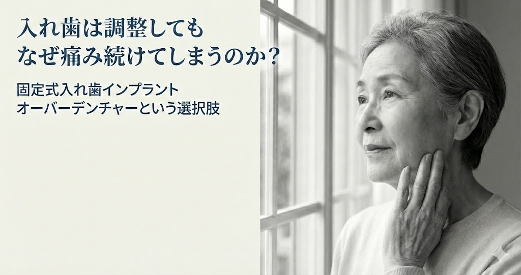 痛い・外れる・噛めない入れ歯でお悩みなら固定式入れ歯インプラントオーバーデンチャー｜咬み合わせ専門の吉本歯科医院【香川県高松市】