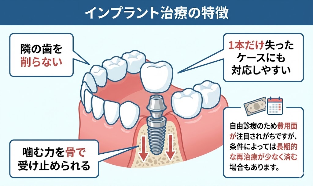 歯を抜いた後、インプラント・ブリッジ・入れ歯どれを選べばいい？咬み合わせ専門の吉本歯科医院【香川県高松市】