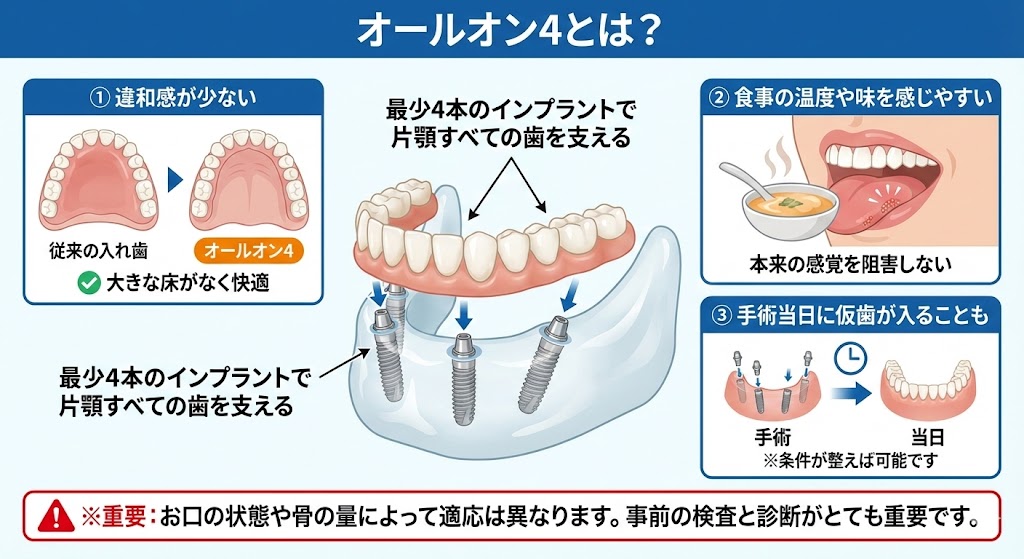 香川県高松市でインプラントをお考えの方へ。入れ歯が合わない・しっかり噛めない・骨がないと言われたお悩みに、CTによる精密検査をもとに診断を行います。吉本歯科医院では衛生管理を徹底し、安心できる治療環境を整えています。