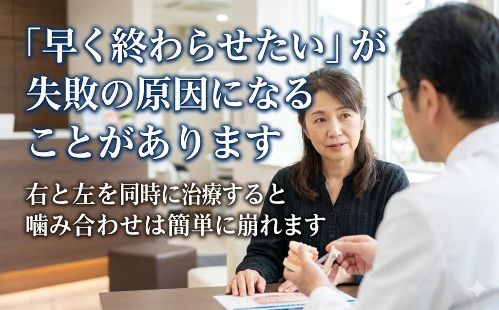 歯の治療で「左右同時」が危険な理由とは?|咬み合わせ専門の吉本歯科医院【香川県高松市】