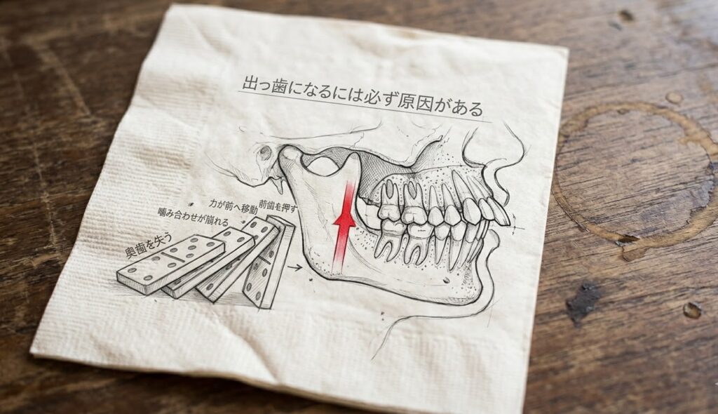 出っ歯になる原因｜年齢とともに前歯が出てくる本当の理由｜咬み合わせ専門の吉本歯科医院【香川県高松市】