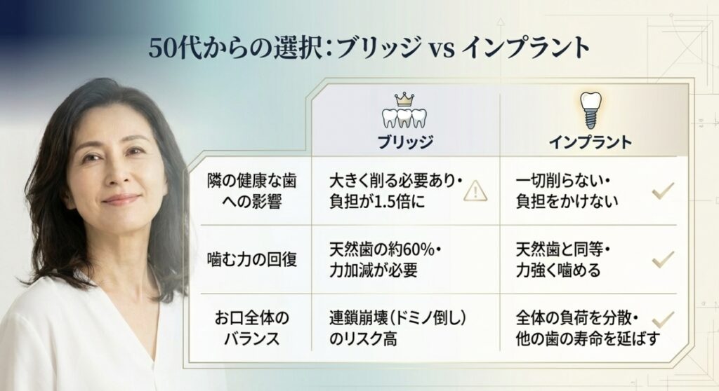 【50代の抜歯】左右両方がブリッジになる不安…総入れ歯への「連鎖崩壊」を防ぐ最後の選択肢とは?|咬み合わせ専門の吉本歯科医院【香川県高松市】