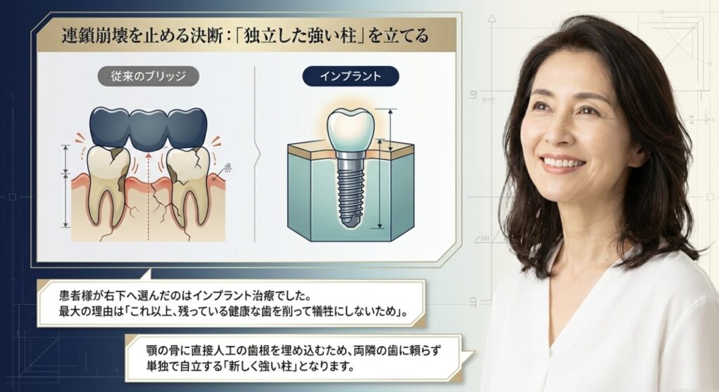 【50代の抜歯】左右両方がブリッジになる不安…総入れ歯への「連鎖崩壊」を防ぐ最後の選択肢とは?|咬み合わせ専門の吉本歯科医院【香川県高松市】