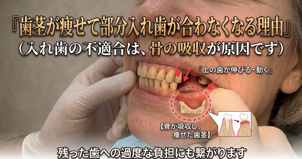 歯茎が痩せて部分入れ歯が合わなくなる理由｜咬み合わせ専門の吉本歯科医院【香川県高松市】