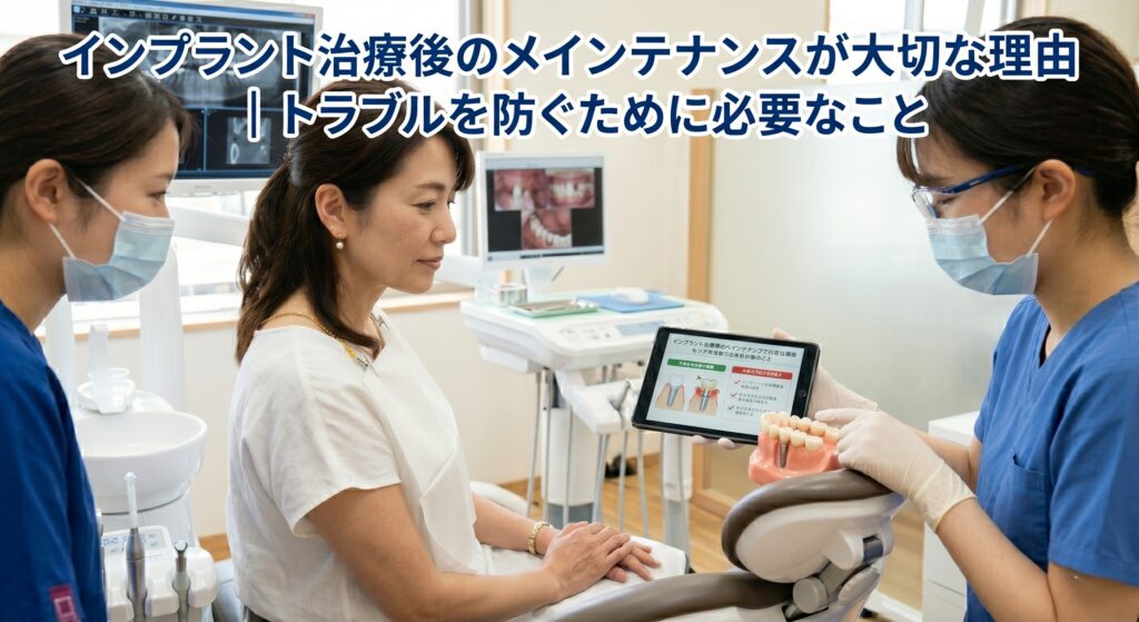 【香川県高松市】インプラント治療後のメインテナンスが大切な理由｜トラブルを防ぐために必要なことを咬み合わせ専門医が解説