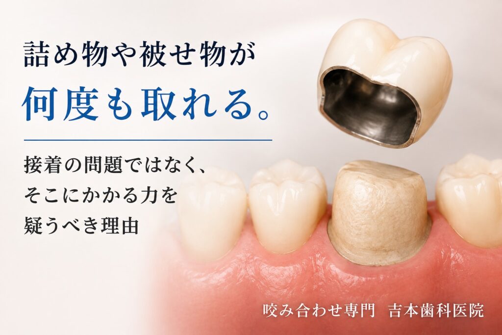詰め物や被せ物が何度もとれる|香川県高松市の咬み合わせ専門 吉本歯科医院